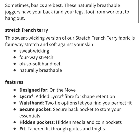 NWT Lululemon City Sweat Jogger White Opal Size XL - Picture 10 of 12